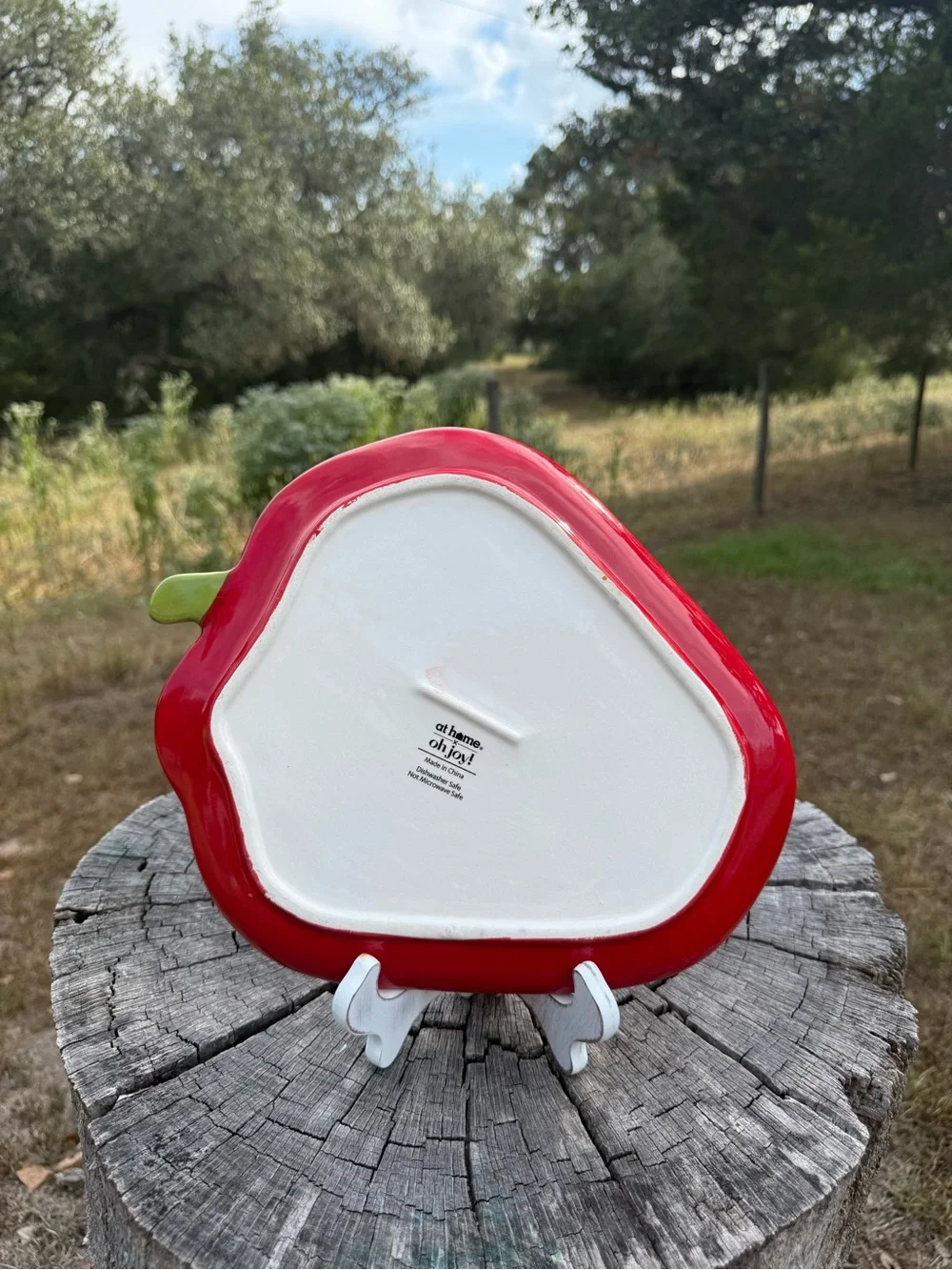 Red Strawberry-Shaped Serving Platter